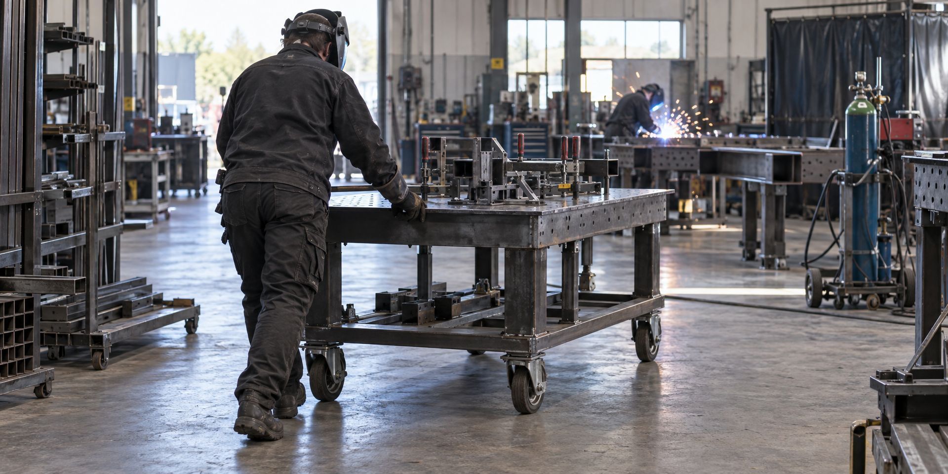Wielen voor lastafels, lasmallen en materiaalwagens