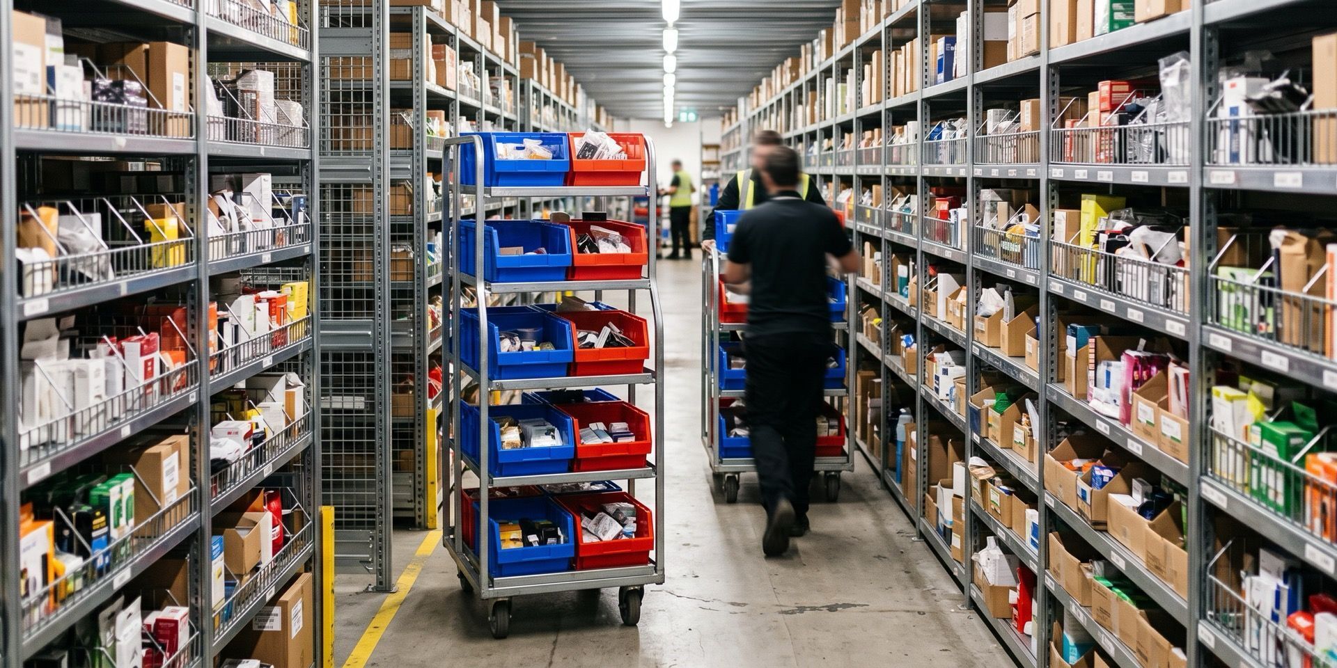 Wielen voor orderpicking- en fulfilment-trolleys