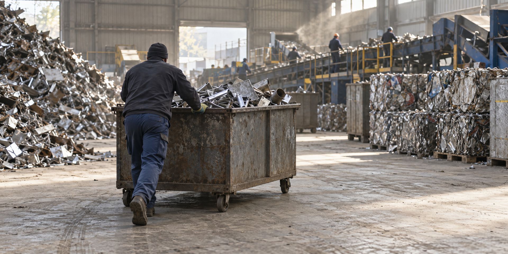 Wielen onder bunkers, sorteerbakken en balenwagens in recyclinginstallaties