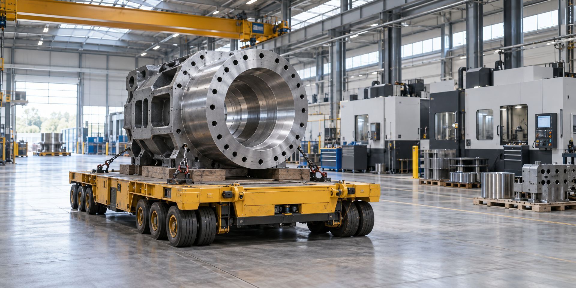 Wielen voor zware montage- en transportwagens