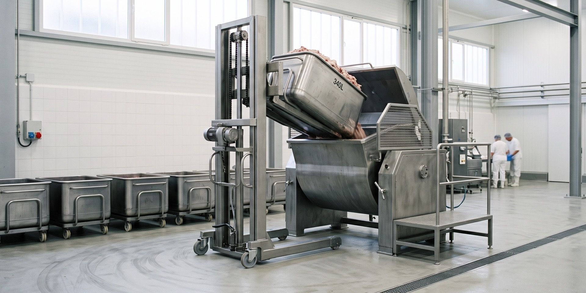 Wielen voor voedsel-hef- en kiepmachines