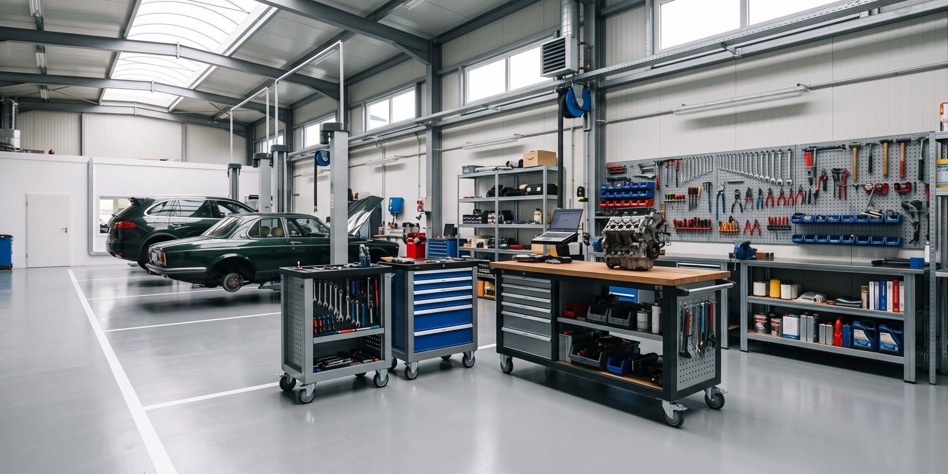 Wielen voor werkplaatswagens en verrijdbare werkbanken